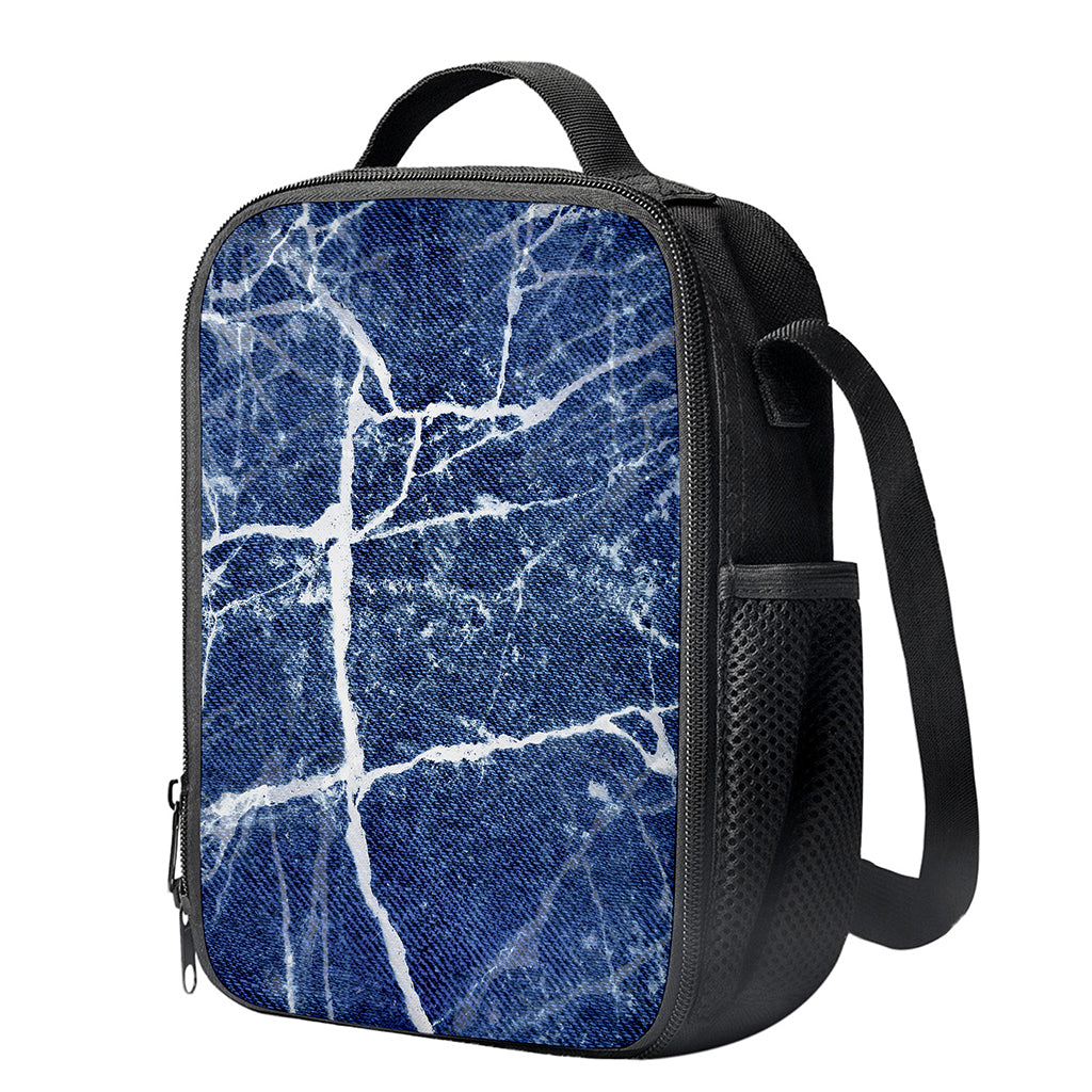 Marble Denim Jeans Pattern Print Crossbody Lunch Bag