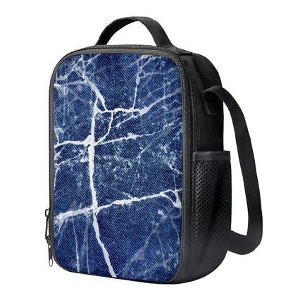 Marble Denim Jeans Pattern Print Crossbody Lunch Bag