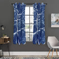 Marble Denim Jeans Pattern Print Grommet Curtain Panels