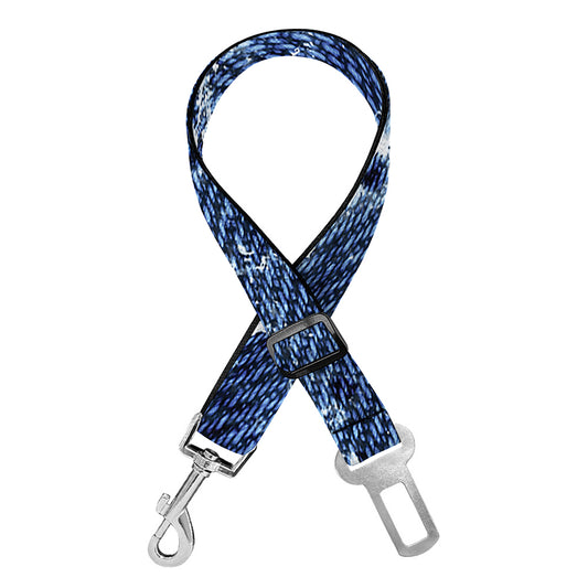 Marble Denim Jeans Pattern Print Dog Seat Belt