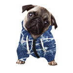 Marble Denim Jeans Pattern Print Dog Zip Up Hoodie