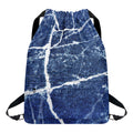 Marble Denim Jeans Pattern Print Drawstring Backpack