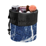 Marble Denim Jeans Pattern Print Drawstring Makeup Bag