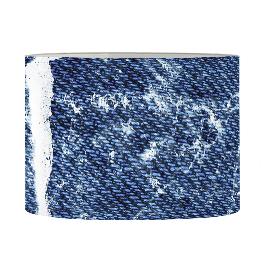Marble Denim Jeans Pattern Print Drum Lamp Shade