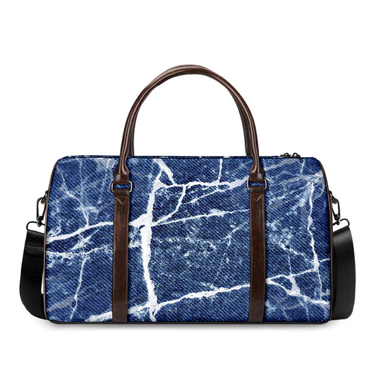 Marble Denim Jeans Pattern Print Duffle Bag