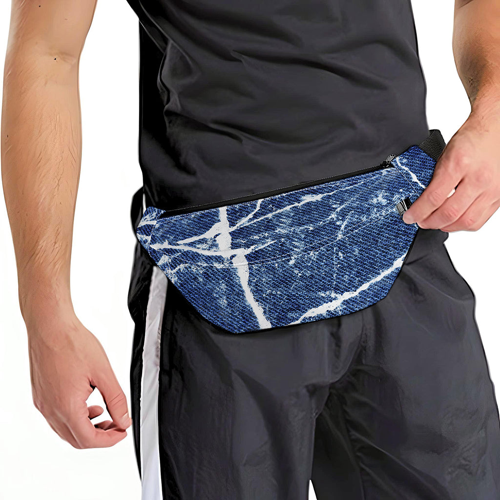 Marble Denim Jeans Pattern Print Fanny Pack
