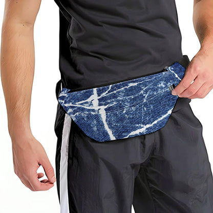 Marble Denim Jeans Pattern Print Fanny Pack