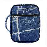Marble Denim Jeans Pattern Print Front Pocket Bible Bag