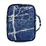 Marble Denim Jeans Pattern Print Front Pocket Bible Bag