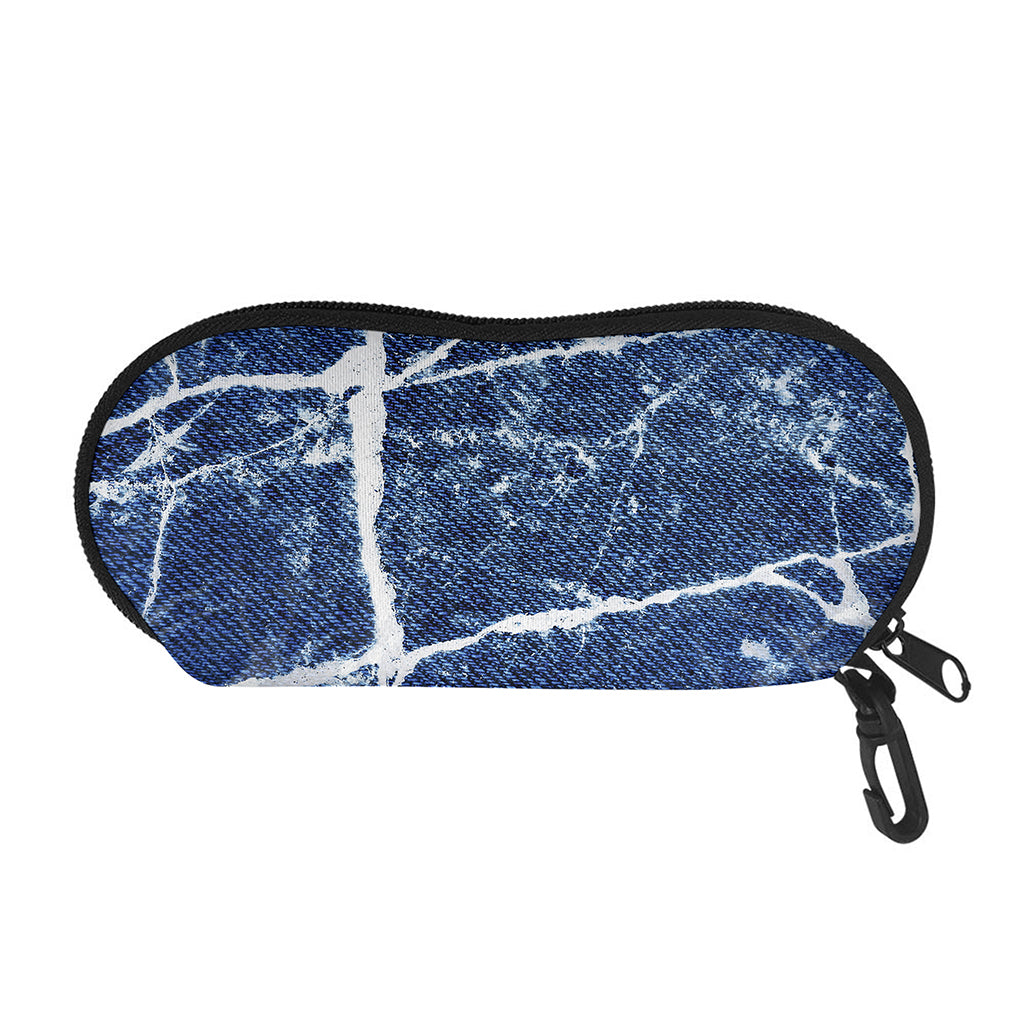 Marble Denim Jeans Pattern Print Glasses Case