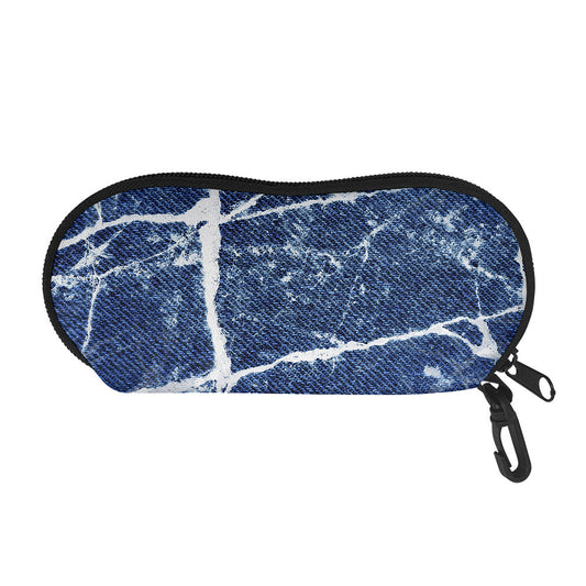 Marble Denim Jeans Pattern Print Glasses Case