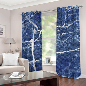 Marble Denim Jeans Pattern Print Grommet Curtains