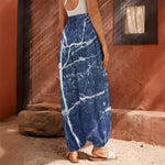 Marble Denim Jeans Pattern Print Harem Pants