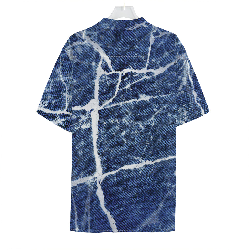 Marble Denim Jeans Pattern Print Hawaiian Shirt
