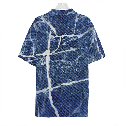 Marble Denim Jeans Pattern Print Hawaiian Shirt