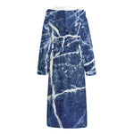 Marble Denim Jeans Pattern Print Hooded Bathrobe