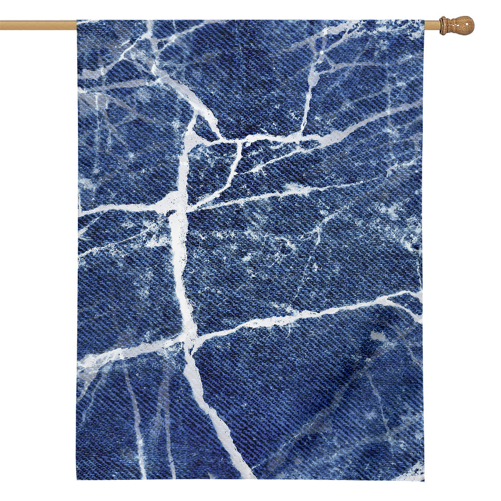 Marble Denim Jeans Pattern Print House Flag
