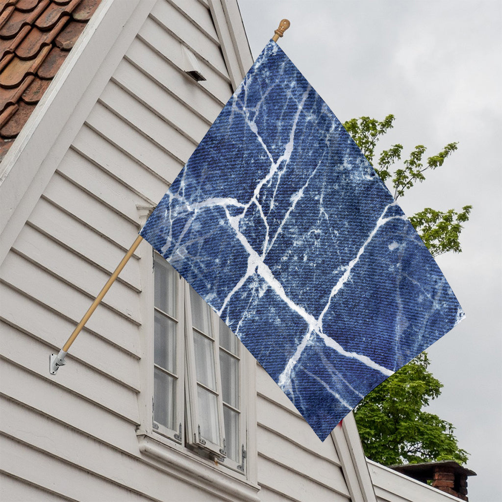 Marble Denim Jeans Pattern Print House Flag