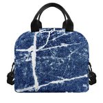 Marble Denim Jeans Pattern Print Insulated Lunch Bag