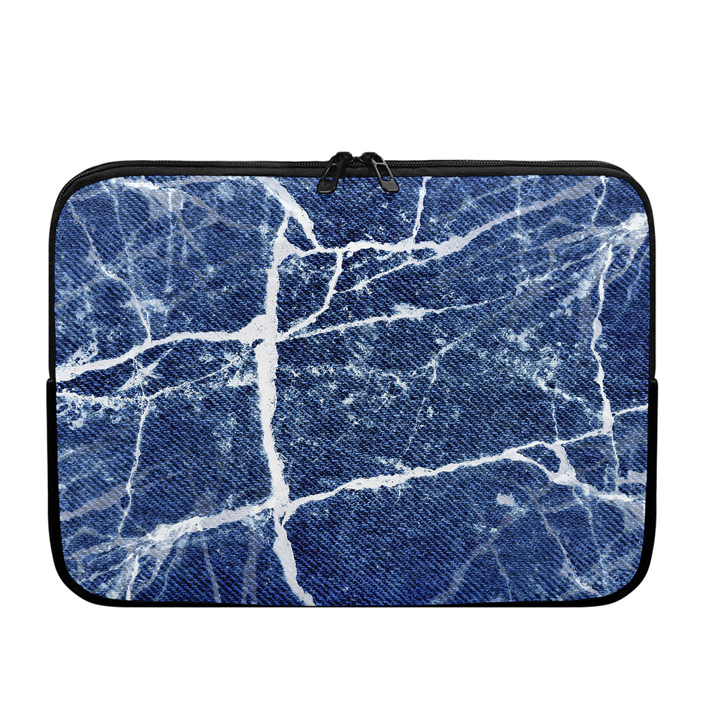 Marble Denim Jeans Pattern Print Laptop Sleeve