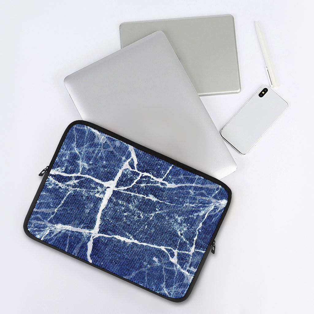 Marble Denim Jeans Pattern Print Laptop Sleeve