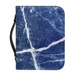 Marble Denim Jeans Pattern Print Leather Bible Cover