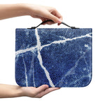 Marble Denim Jeans Pattern Print Leather Bible Cover