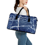 Marble Denim Jeans Pattern Print Leather Duffle Bag