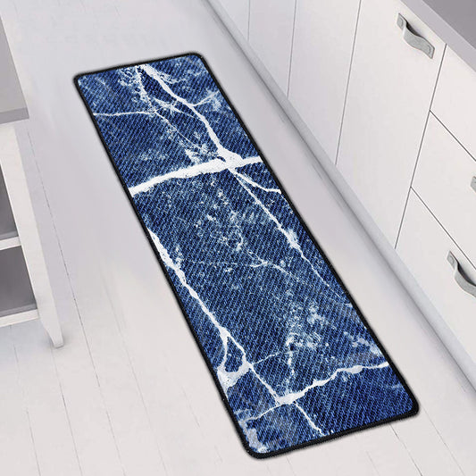 Marble Denim Jeans Pattern Print Long Kitchen Mat