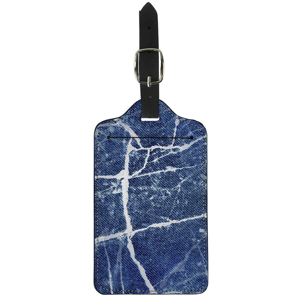 Marble Denim Jeans Pattern Print Luggage Tag