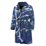 Marble Denim Jeans Pattern Print Men's Bathrobe