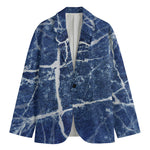 Marble Denim Jeans Pattern Print Men's Blazer