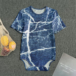 Marble Denim Jeans Pattern Print Men's Bodysuit