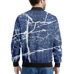 Marble Denim Jeans Pattern Print Men's Bomber Jacket