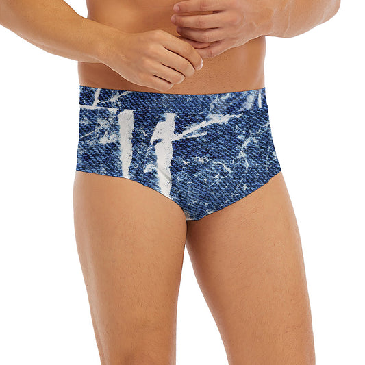 Marble Denim Jeans Pattern Print Men's Briefs