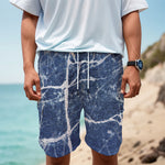 Marble Denim Jeans Pattern Print Men's Cargo Shorts