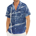 Marble Denim Jeans Pattern Print Men's Deep V-Neck Shirt