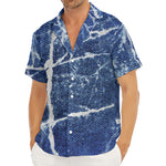 Marble Denim Jeans Pattern Print Men's Deep V-Neck Shirt
