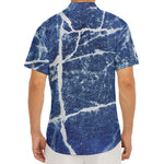 Marble Denim Jeans Pattern Print Men's Deep V-Neck Shirt