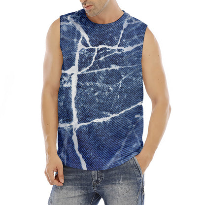Marble Denim Jeans Pattern Print Men's Fitness Tank Top