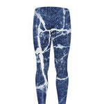 Marble Denim Jeans Pattern Print Men's leggings