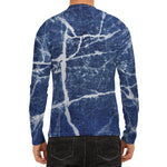 Marble Denim Jeans Pattern Print Men's Long Sleeve Rash Guard