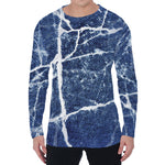 Marble Denim Jeans Pattern Print Men's Long Sleeve T-Shirt