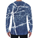 Marble Denim Jeans Pattern Print Men's Long Sleeve T-Shirt