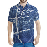 Marble Denim Jeans Pattern Print Men's Polo Shirt
