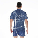 Marble Denim Jeans Pattern Print Men's Rompers