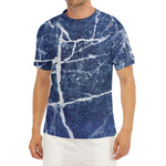 Marble Denim Jeans Pattern Print Men's Short Sleeve Rash Guard