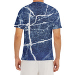 Marble Denim Jeans Pattern Print Men's Short Sleeve Rash Guard