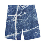 Marble Denim Jeans Pattern Print Men's Sports Shorts