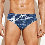 Marble Denim Jeans Pattern Print Men's Swim Briefs